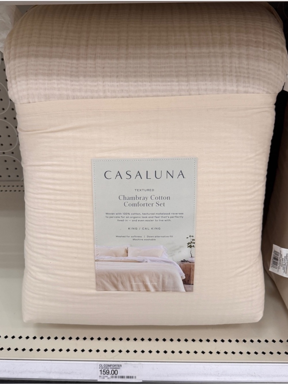 Casaluna Natural Textured
Chambray Comforter King/ Cal King 🌿